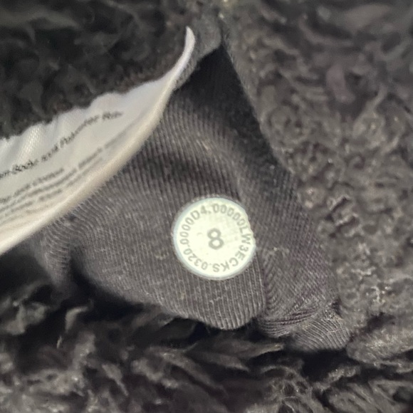 Lululemon Women Textured Fleece Hoodie 1/2 Zip Sz 8 Black Teddy Faux Sherpa - Picture 9 of 13